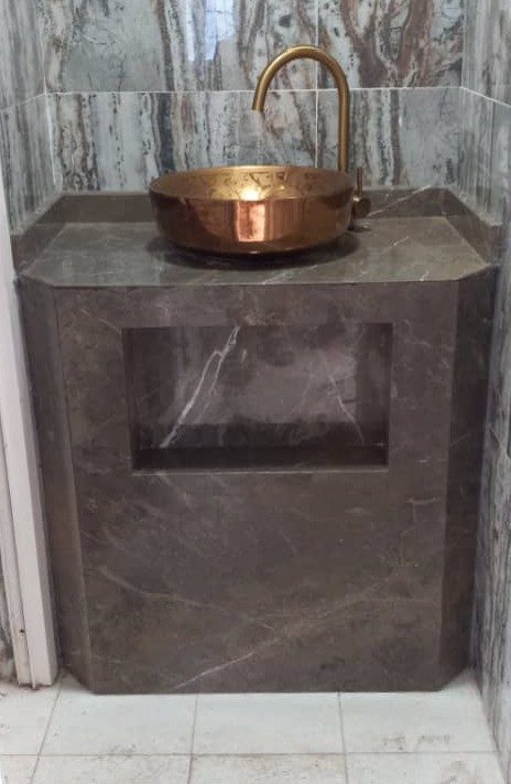 granite countertop cut and shaped by waterjet