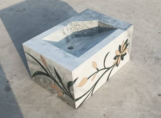 marble inlay work cut by waterjet