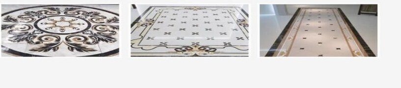 Decorative stone inlay and mosaic pattern cut on a waterjet machine